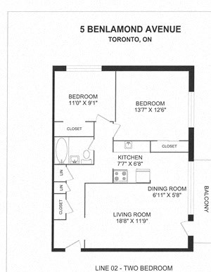 2 bedroom, 1 bathroom, with a balcony
